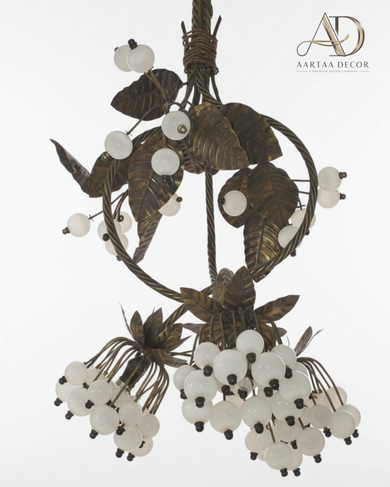 Kanaka Valli Brass Bloom Chandelier - Aartaa decor