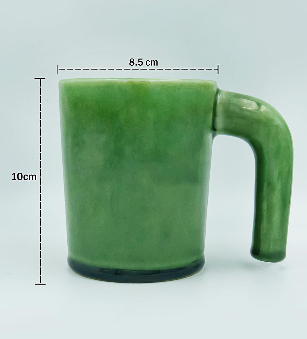 Green color Ceramic Coffee /Cup Ceramic Coffee Mug set of 2 - Aartaa decor