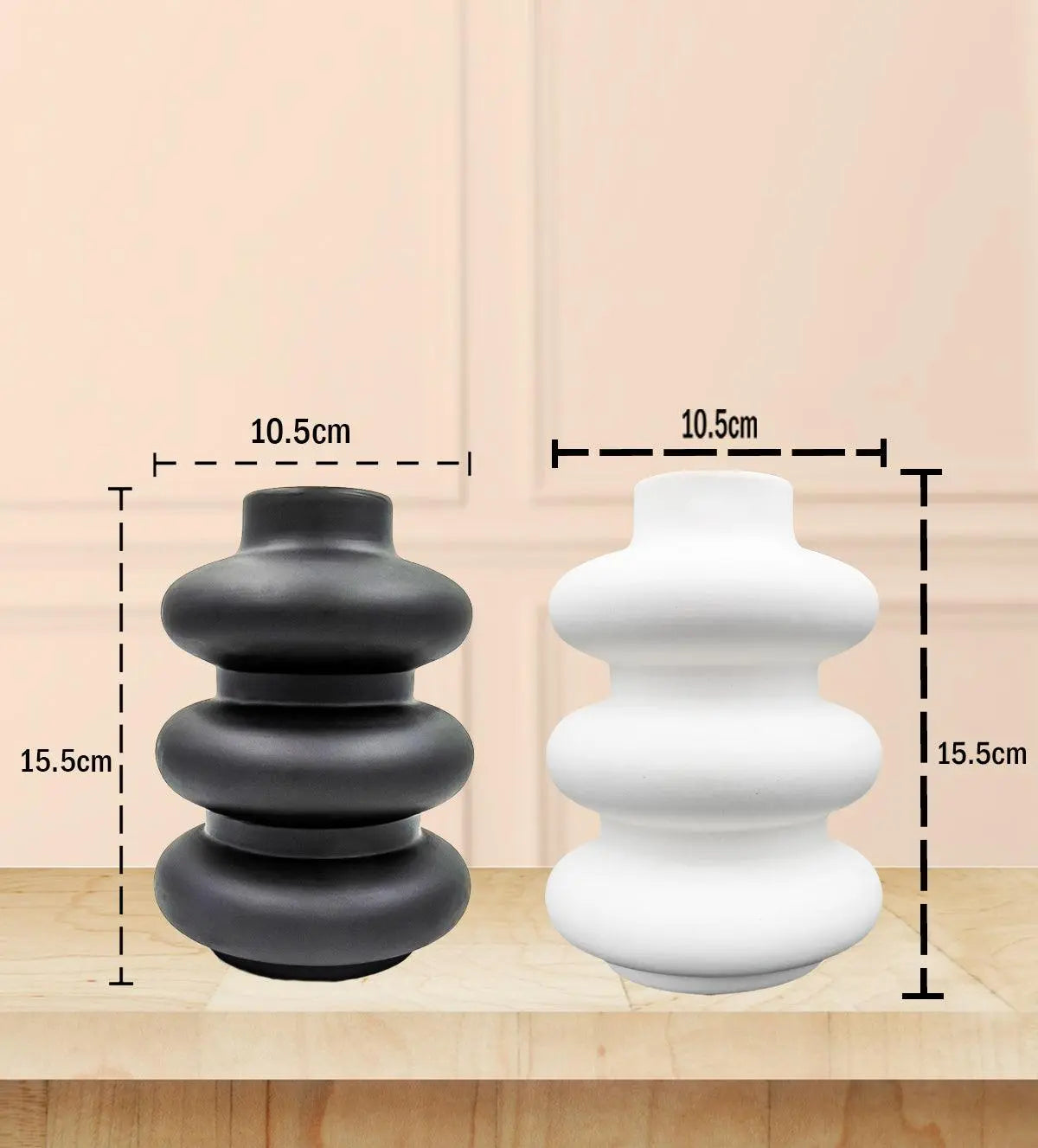 White & Black Minimalist Spiral Vase Set - Aartaa decor