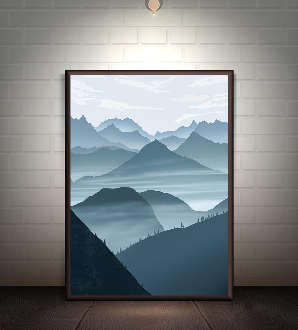 Misty Mountains with this Breathtaking wall art Painting. - Aartaa decor