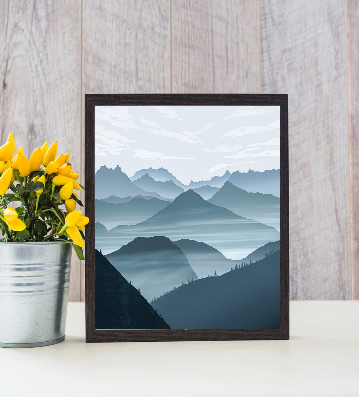 Misty Mountains with this Breathtaking wall art Painting. - Aartaa decor