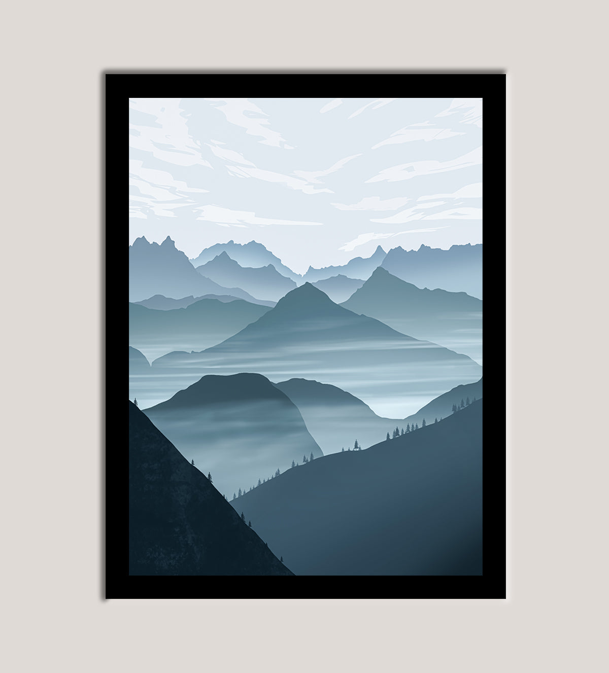 Misty Mountains with this Breathtaking wall art Painting. - Aartaa decor