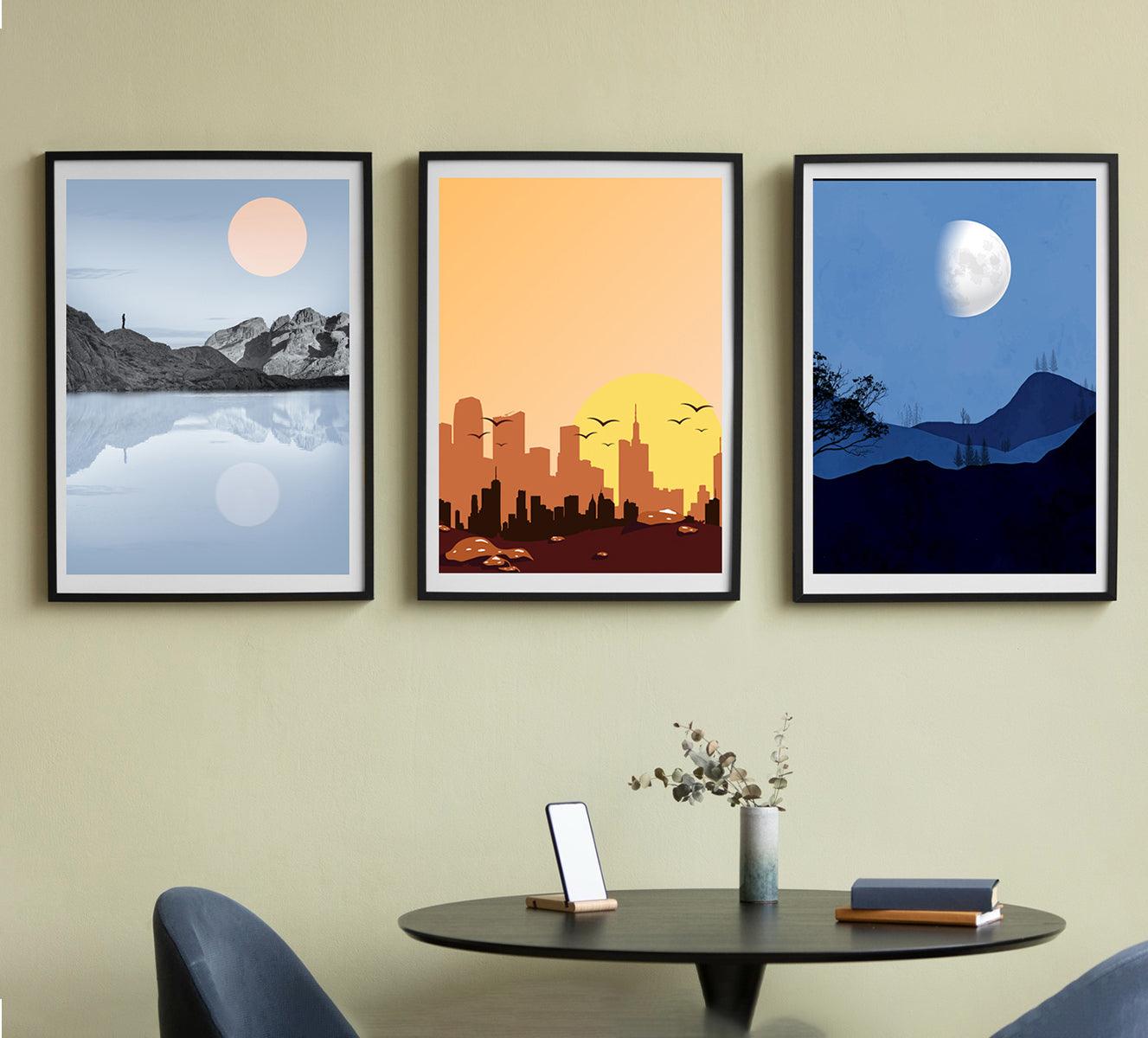 Modern Digital Paintings Perfect for Home Decoration set of 3 - Aartaa decor