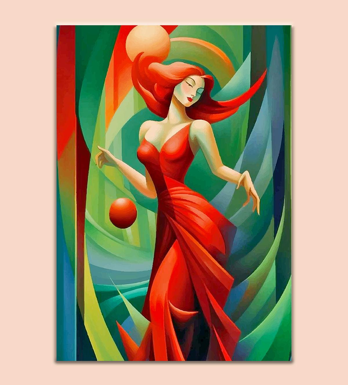 Modern Girl Dancing Pose Painting - Aartaa decor