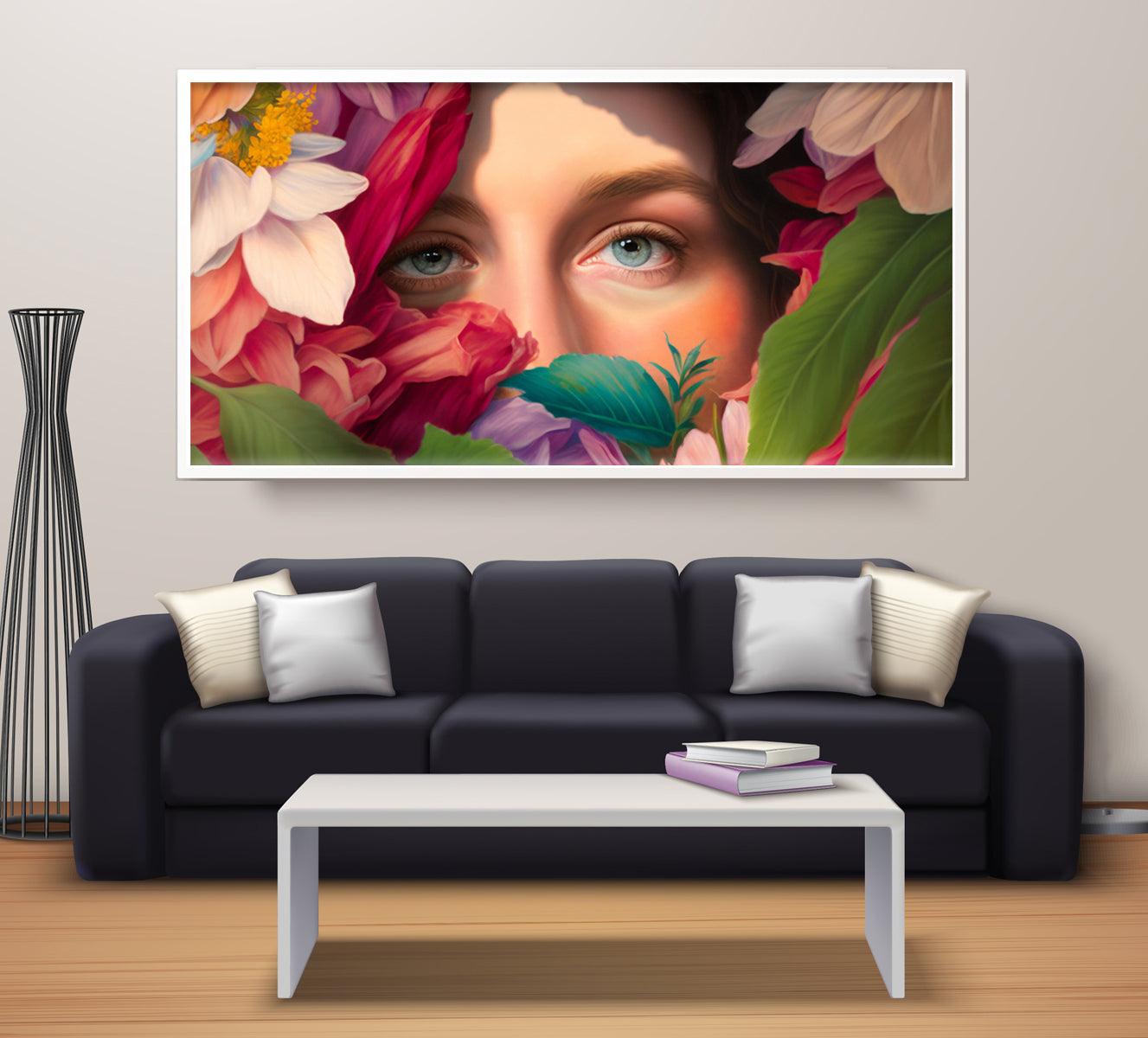 Stunning floral artwork with a hidden face Of Girl - Aartaa decor