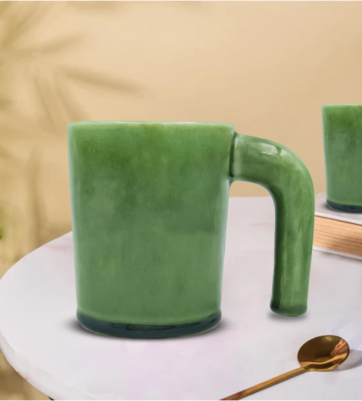 Green color Ceramic Coffee /Cup Ceramic Coffee Mug set of 2 - Aartaa decor