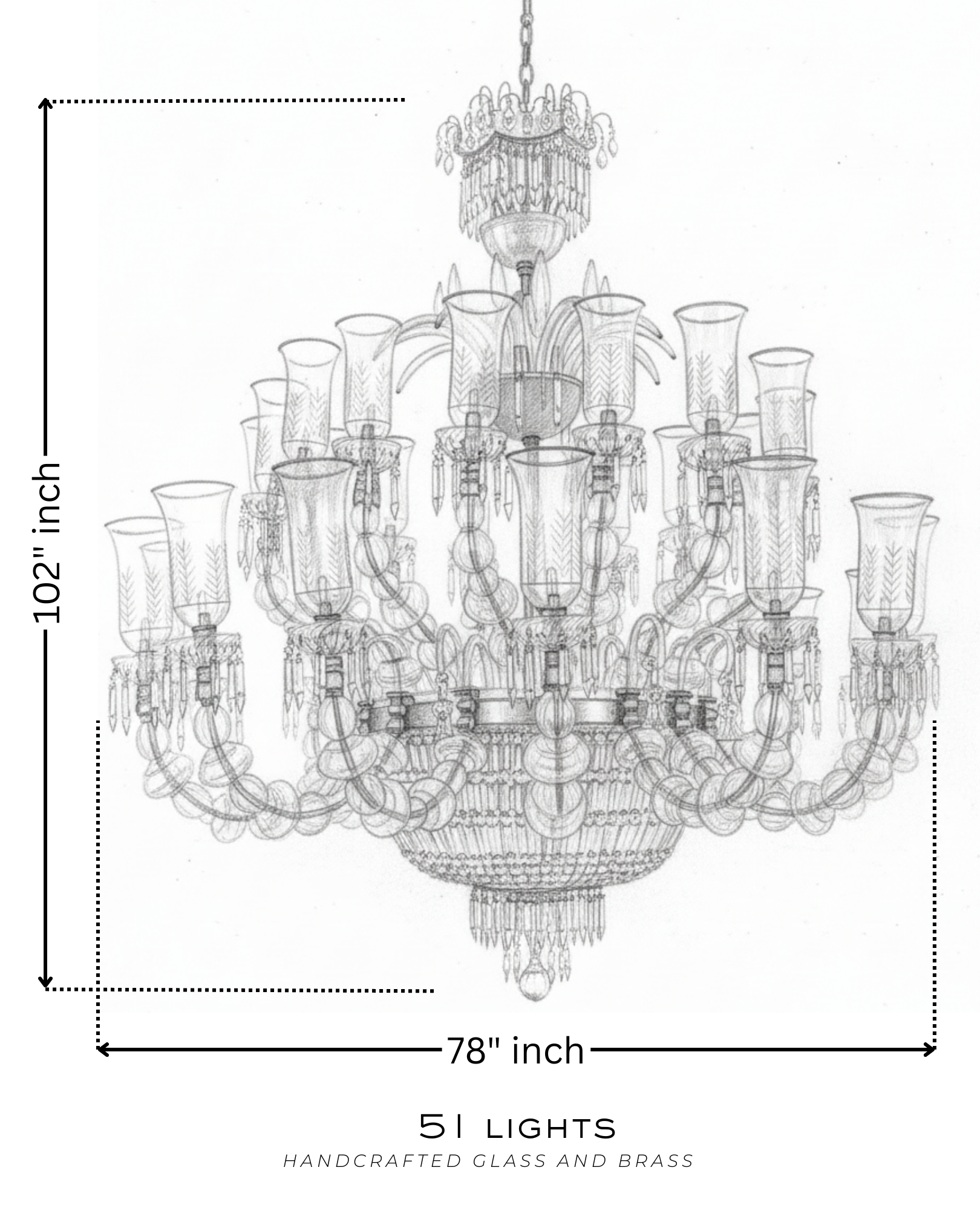 Noor Mahal Grandeur Chandelier - Aartaa decor