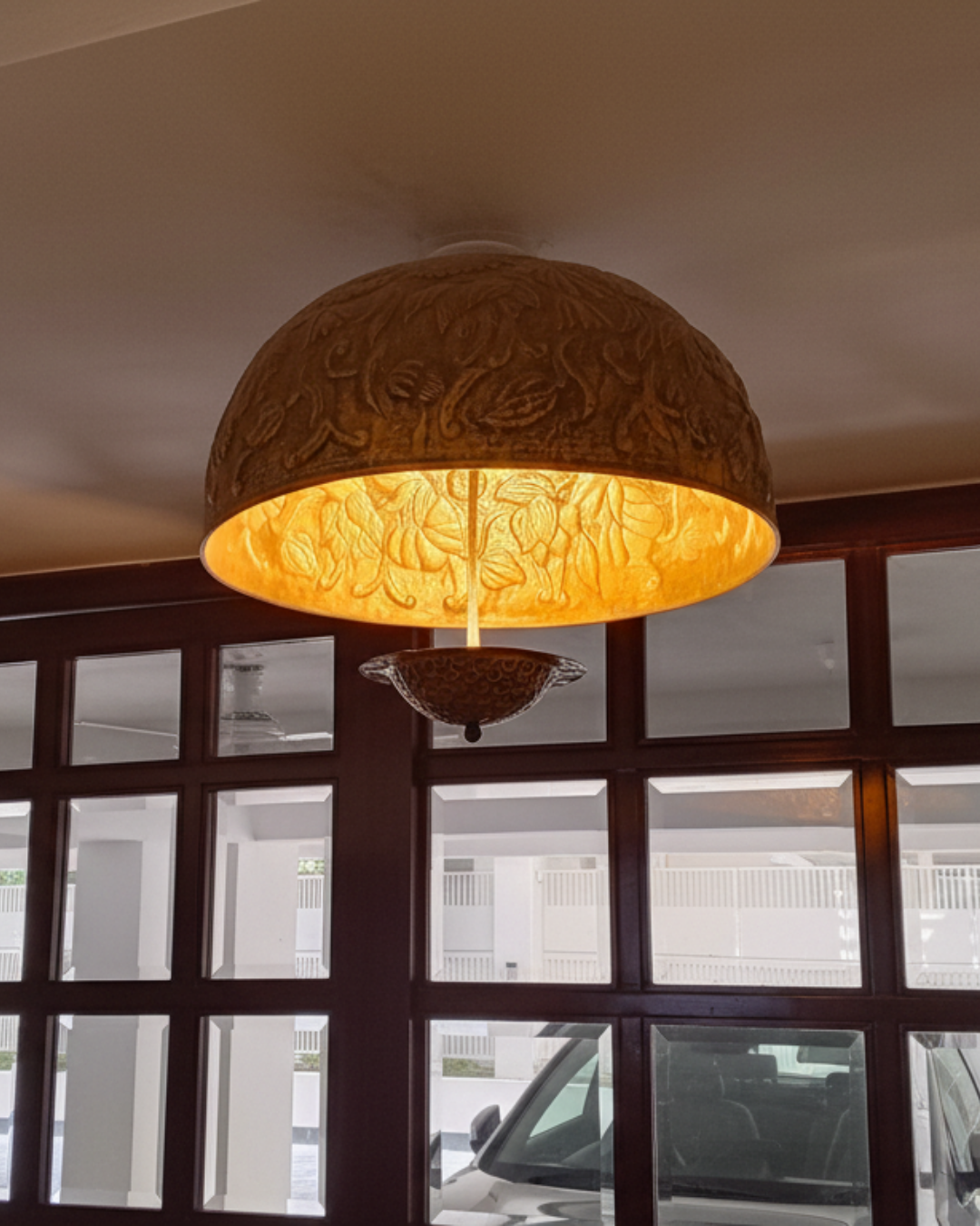 Pushpa Kalaa Handcrafted Brass Dome Chandelier