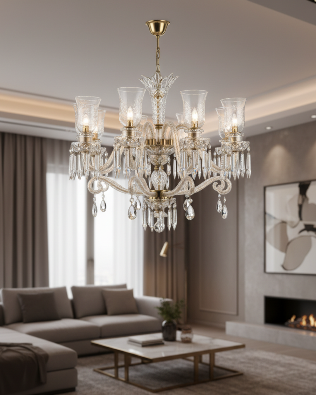 Rajasi Aura Crystal Chandelier - Aartaa decor