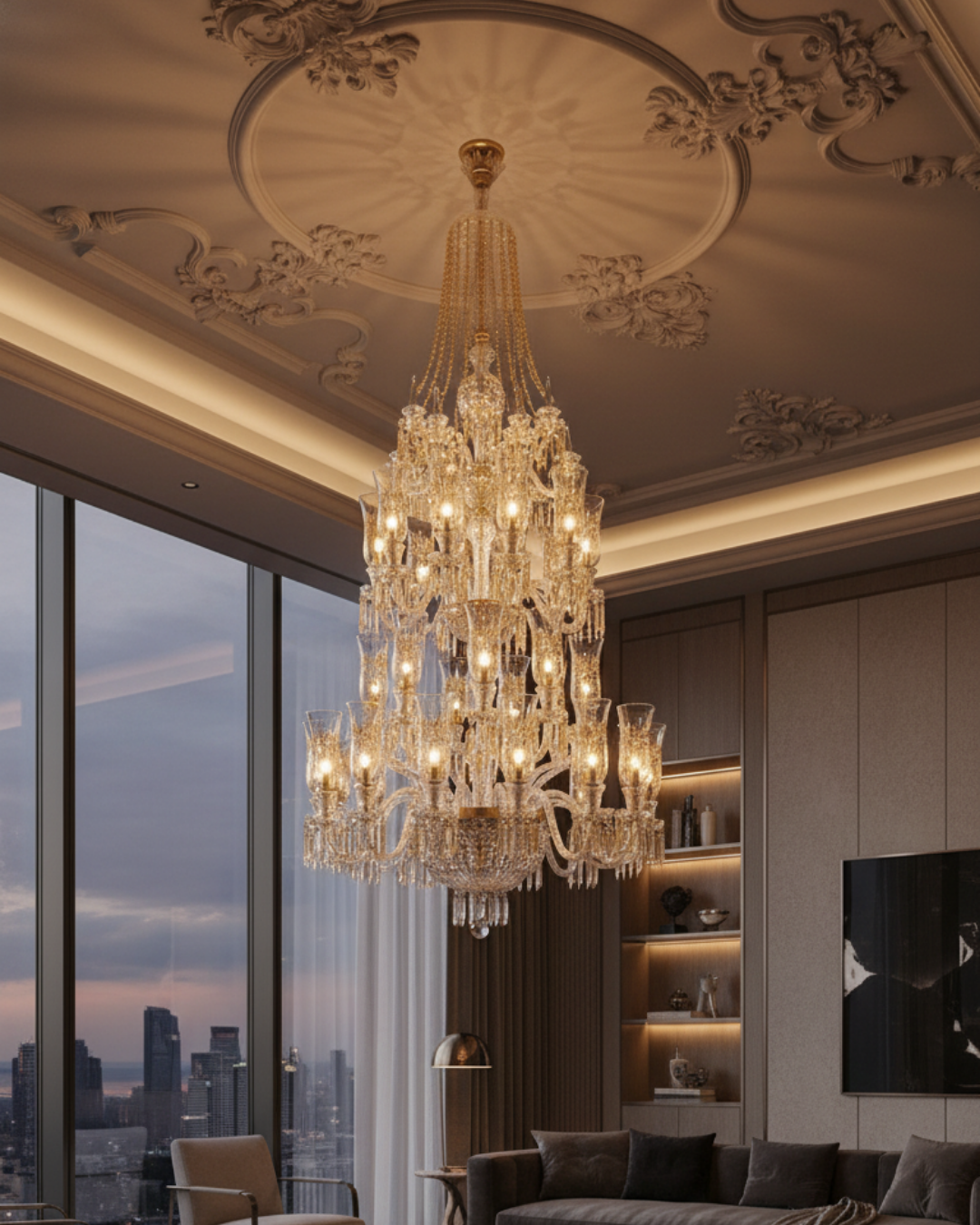 Rajasi Crystal Cascade Grand Chandelier - Aartaa decor