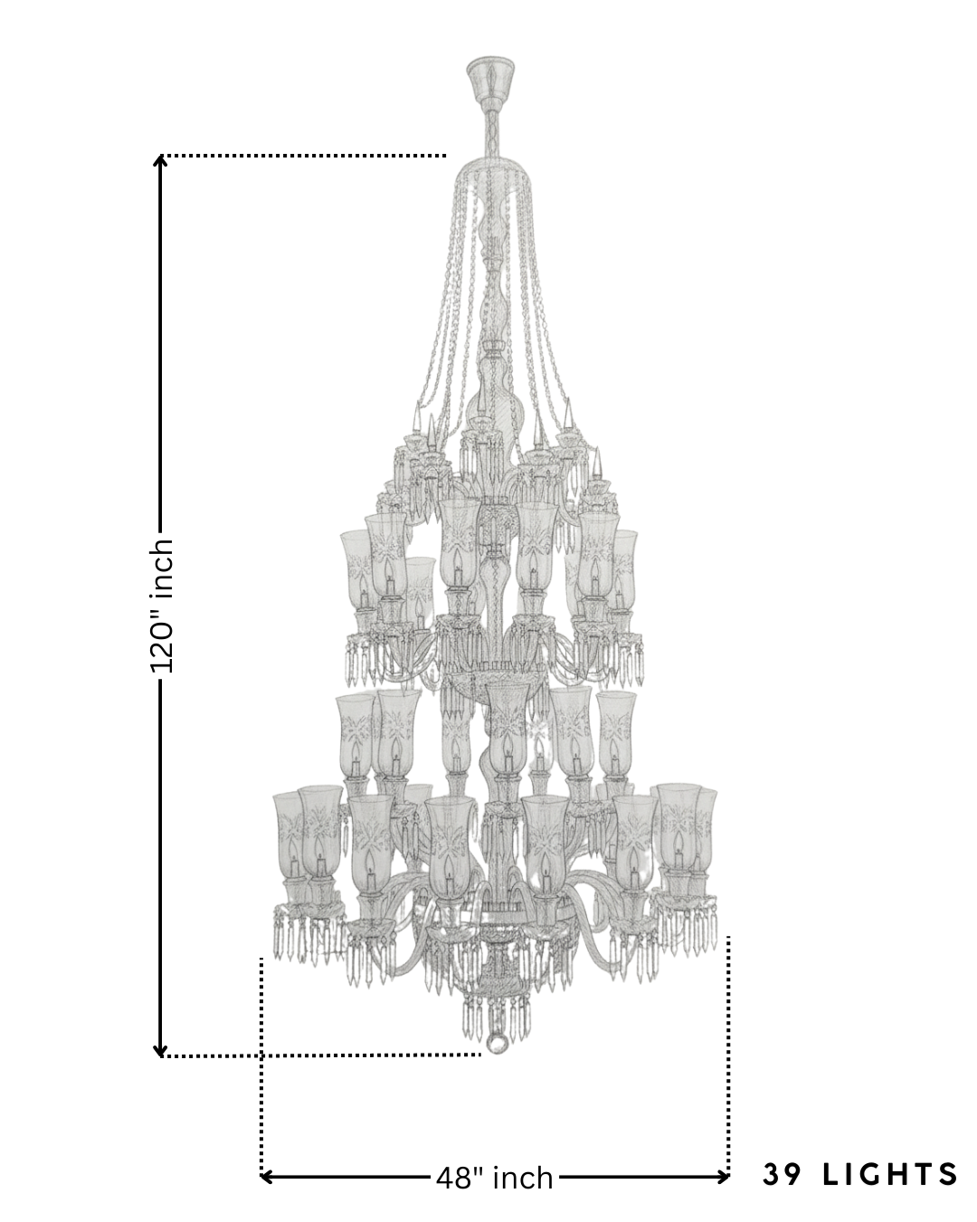 Rajasi Crystal Cascade Grand Chandelier - Aartaa decor