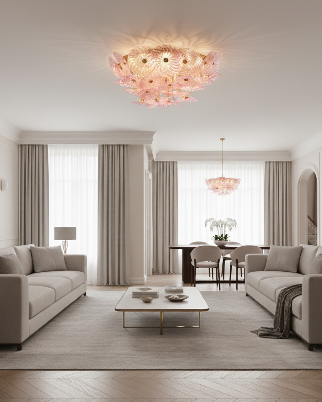 Rose Celestia Flush Mount Chandelier