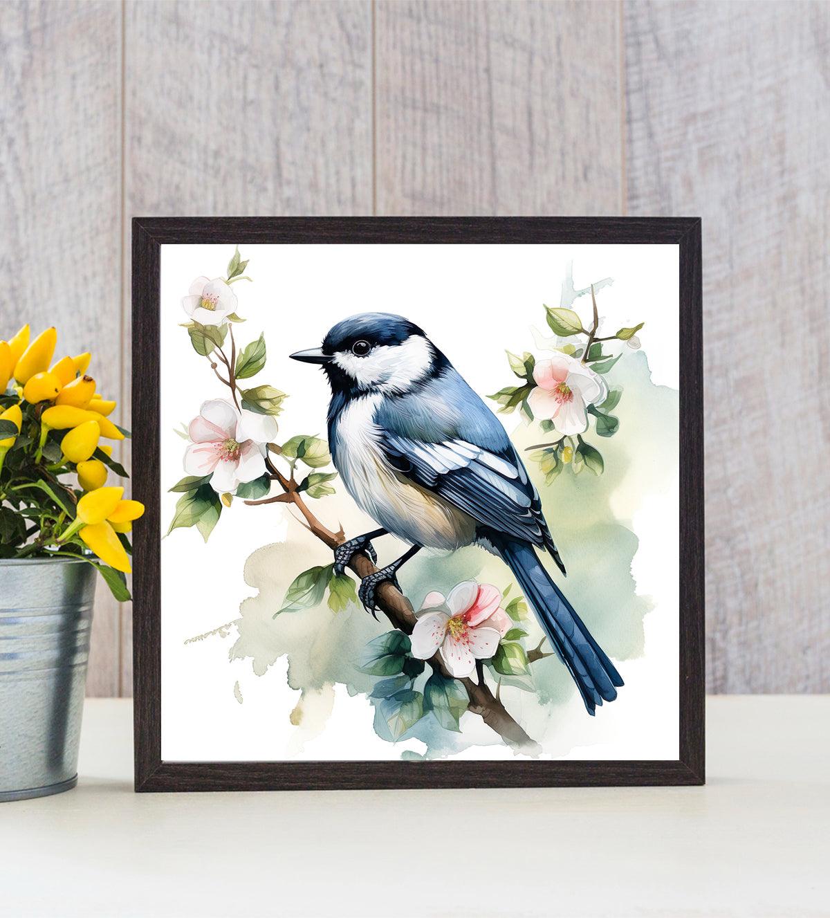 Painting of a Delightful Blue Bird - Aartaa decor