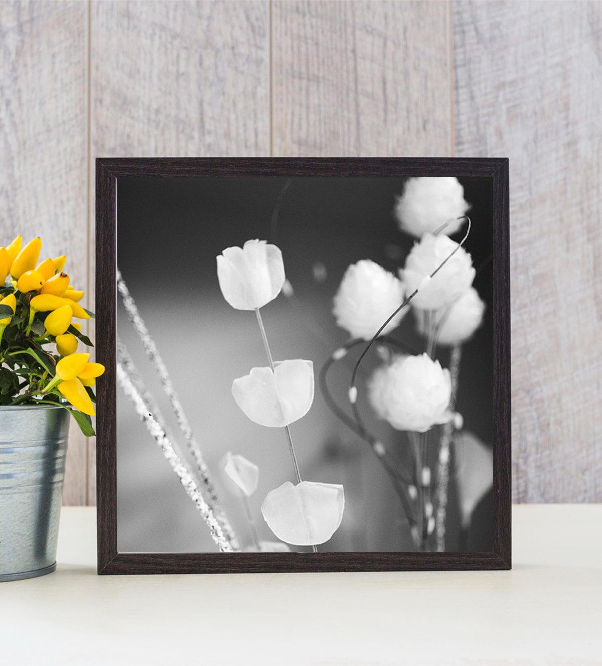 Elegant Black and White Floral Photograph & Digital Art - Aartaa decor