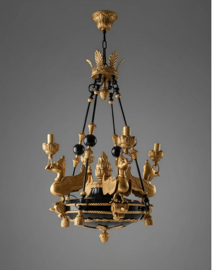 Imperial Griffin Brass Chandelier