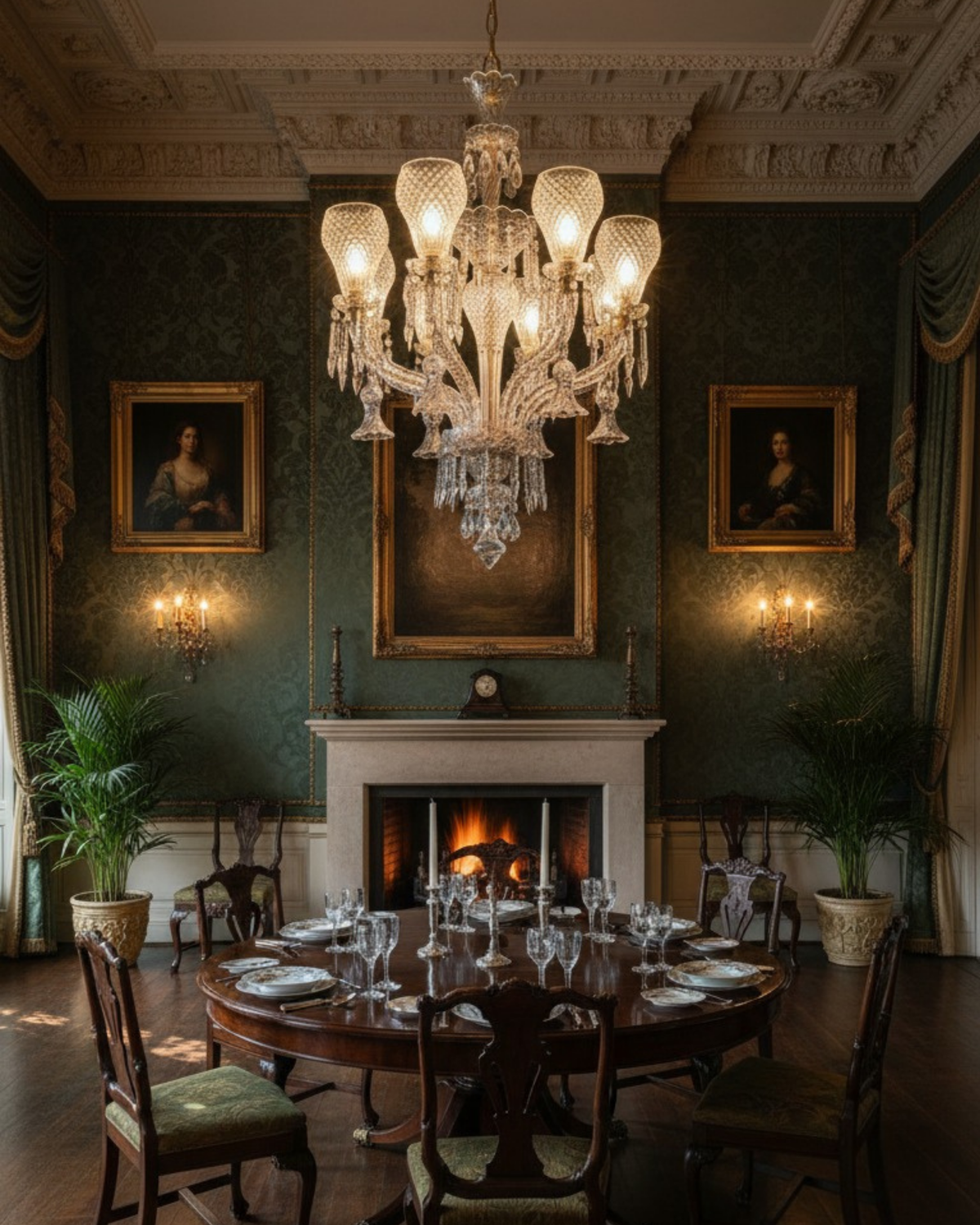 Marquise Crystal Brass Chandelier