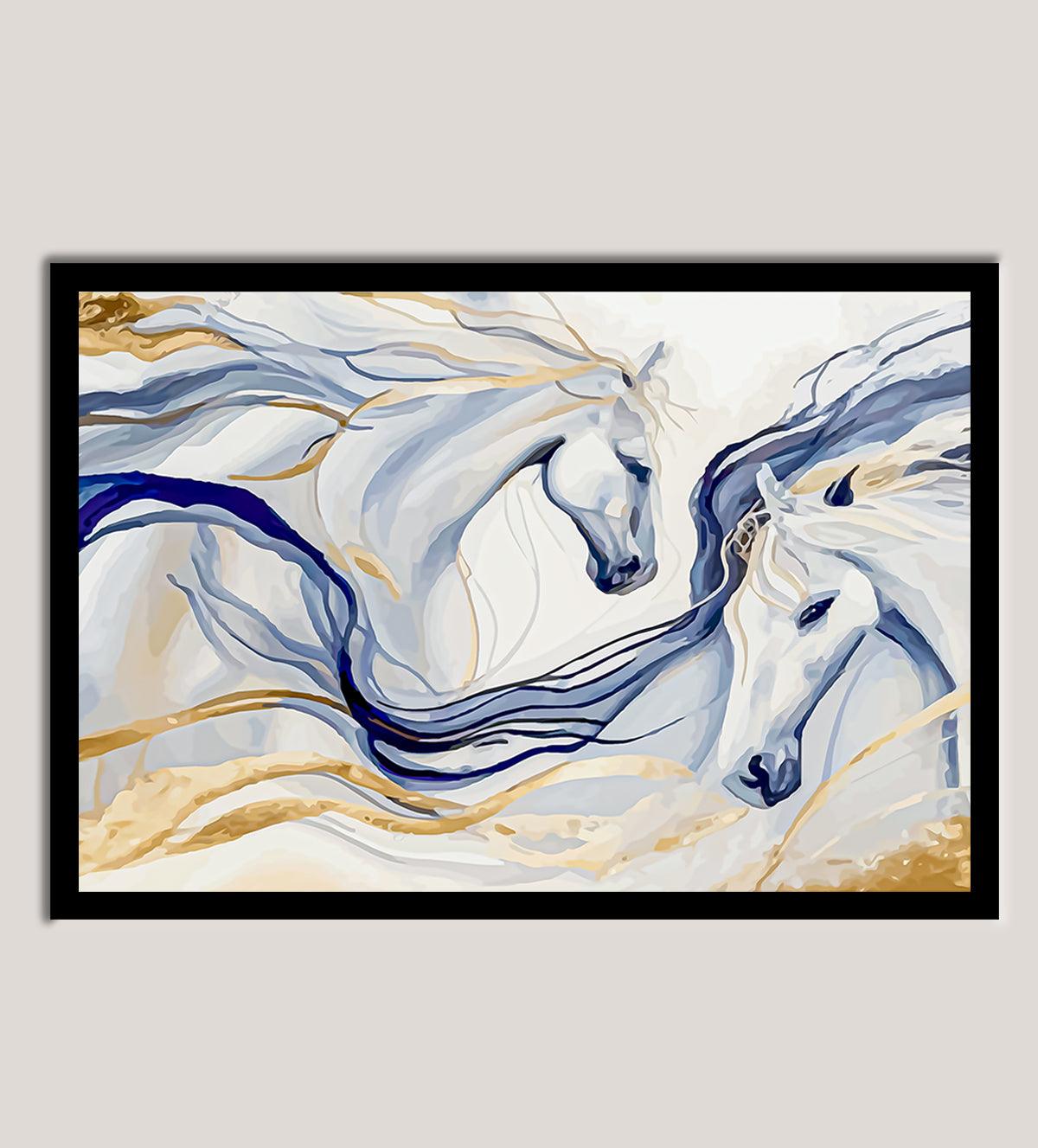 Three sets of captivating energy of these abstract horse paintings - Aartaa decor