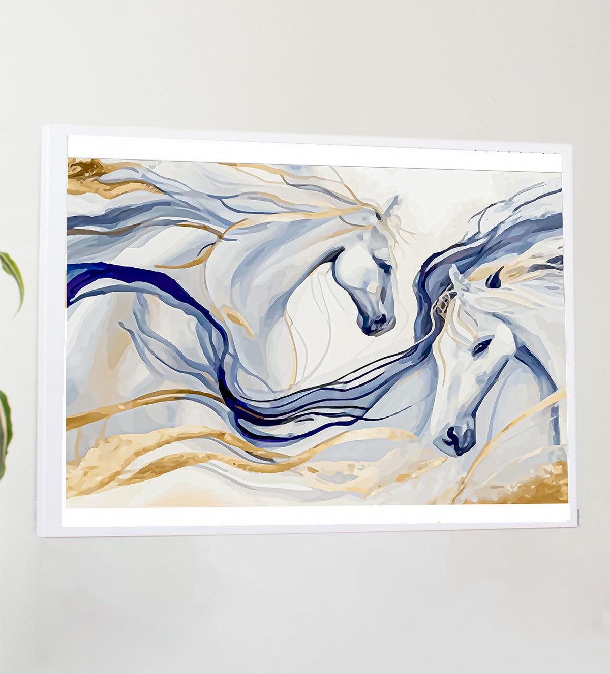 Three sets of captivating energy of these abstract horse paintings - Aartaa decor