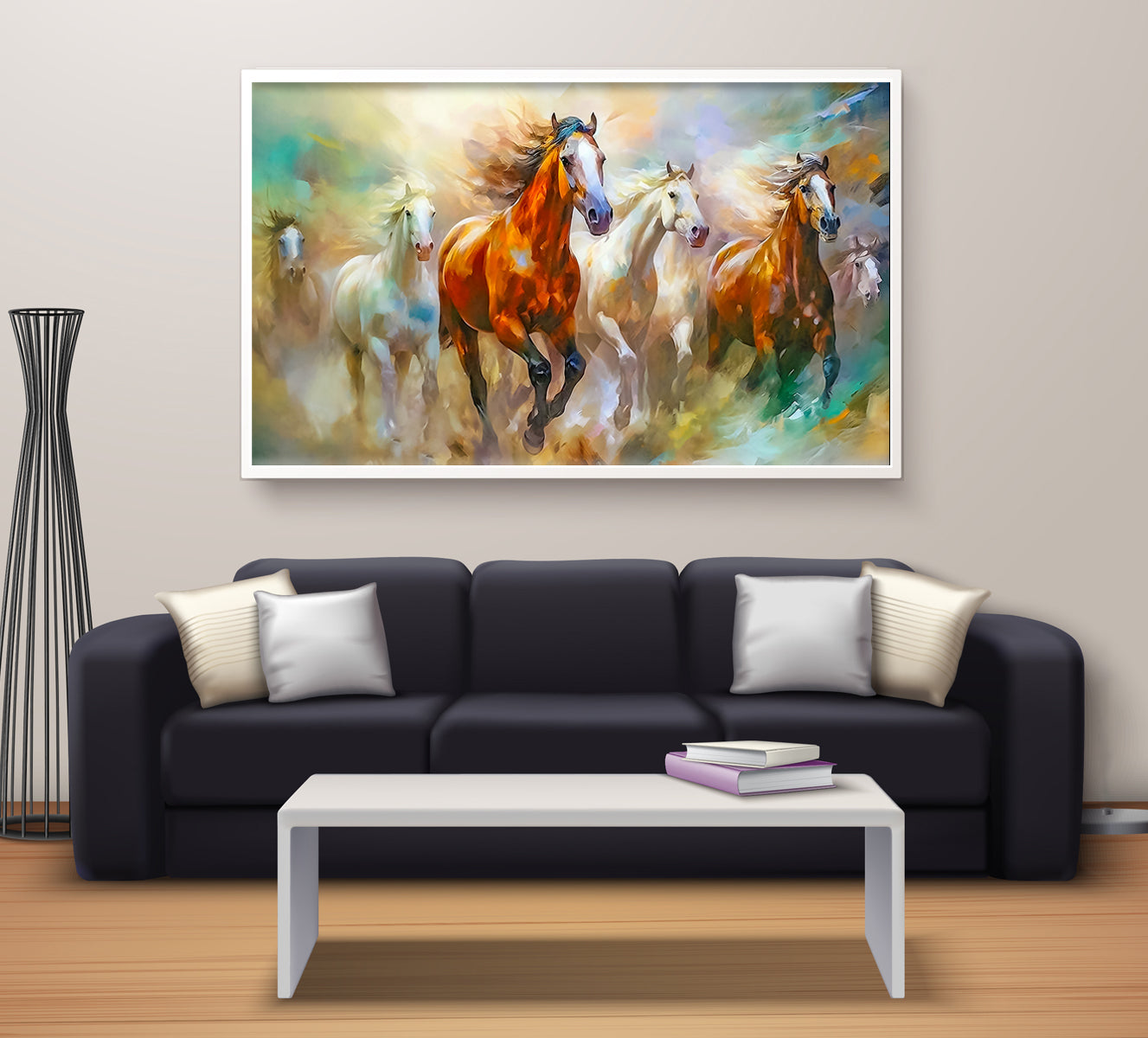 Three sets of captivating energy of these abstract horse paintings - Aartaa decor