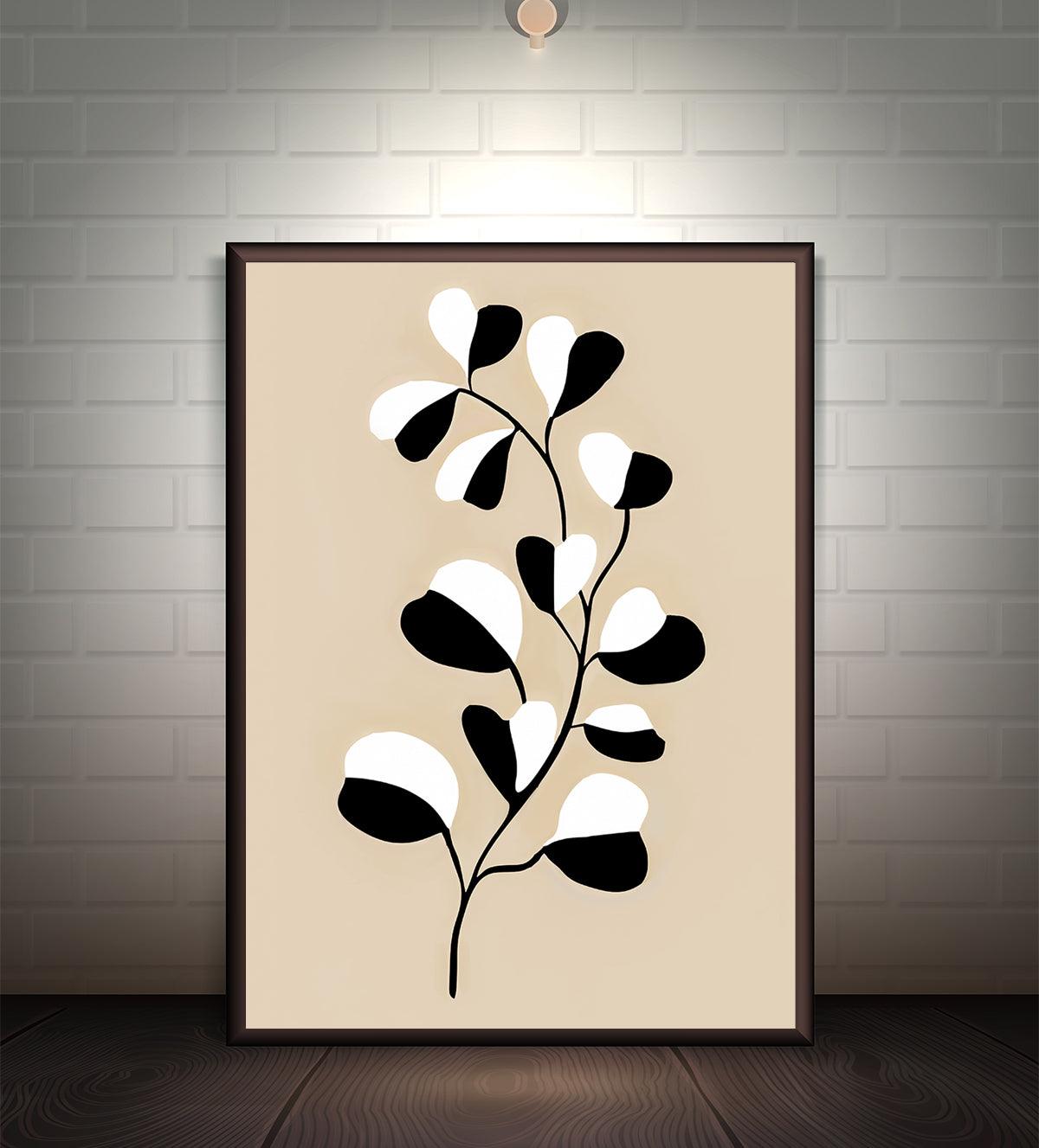 Timeless Botanical Elegance brings the natural beauty of the outdoors into your home with this stunning black and white botanical art print. Its clean, minimalist design captures the intricate details of leaves and branches, symbolizing the eternal beauty of nature. The contrasting tones of deep black against a soft white backdrop evoke a sense of sophistication, making it an ideal choice for modern, minimalist, and traditional interiors alike.