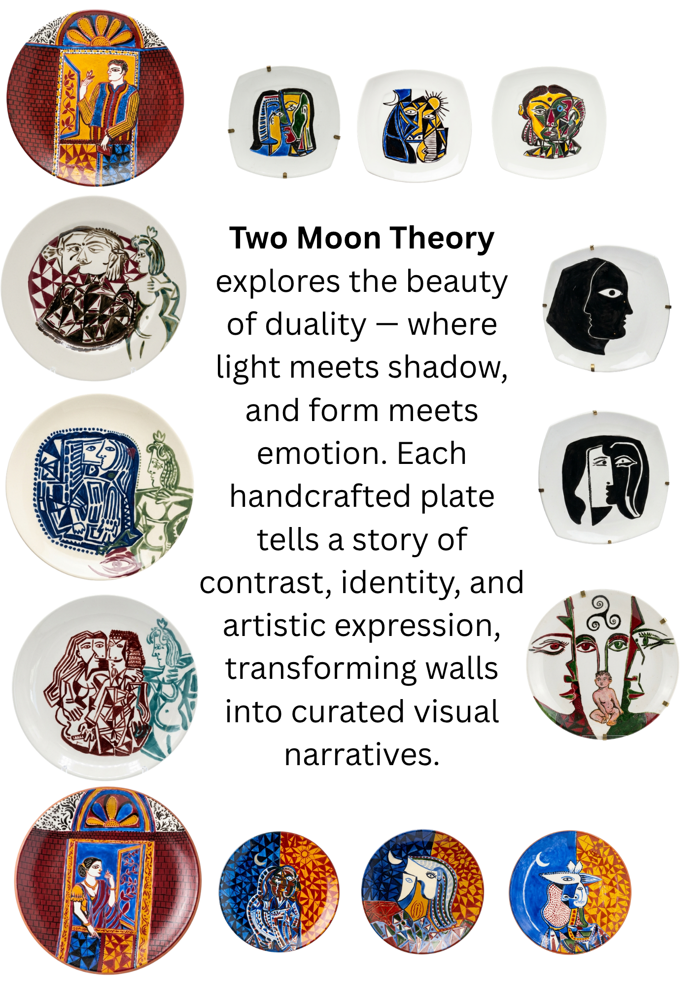 Two Moon Theory – Handcrafted Plate Art Collection - Aartaa decor
