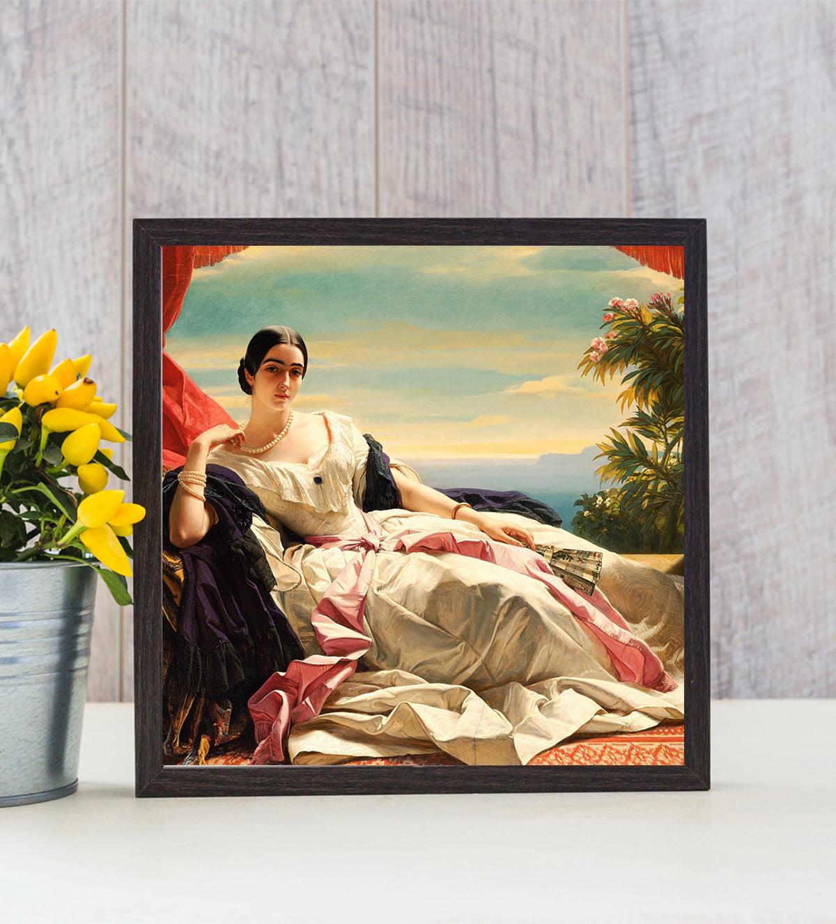 Explore 'Whispers of Nature: A Portrait of Enchantment'. This elegant portrait combines the beauty of nature and the mystery of a woman's gaze. Perfect for any stylish home - Aartaa decor