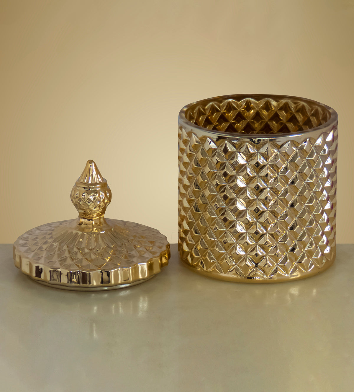 Gold Diamond Candle Jar - Aartaa decor